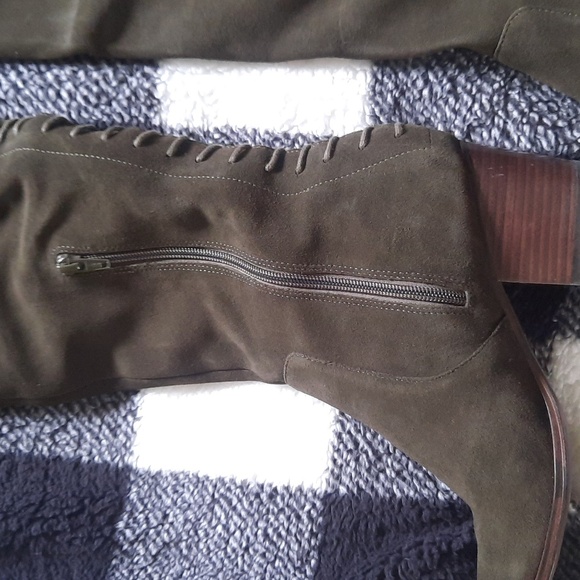 Aldo genuine suede over the knee boots new without tags size 8 khaki green - Picture 13 of 14